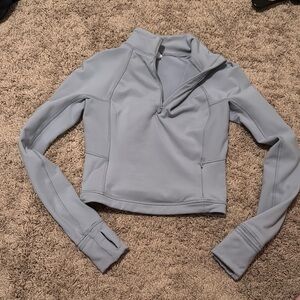 Yogalicious Gray Cropped Polo Sweatshirt